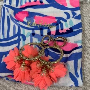 Pink floral earrings